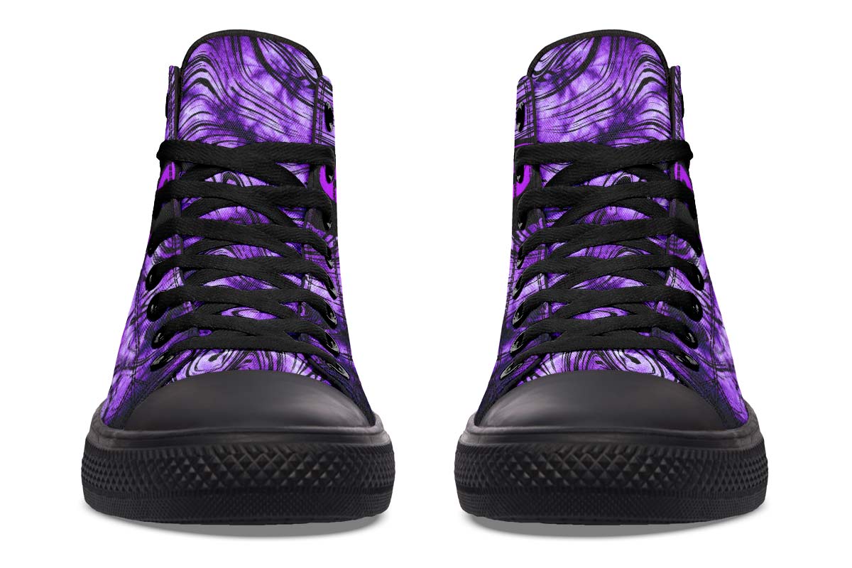 Men's And Women's Fashion Color Printing High-top Canvas Shoes