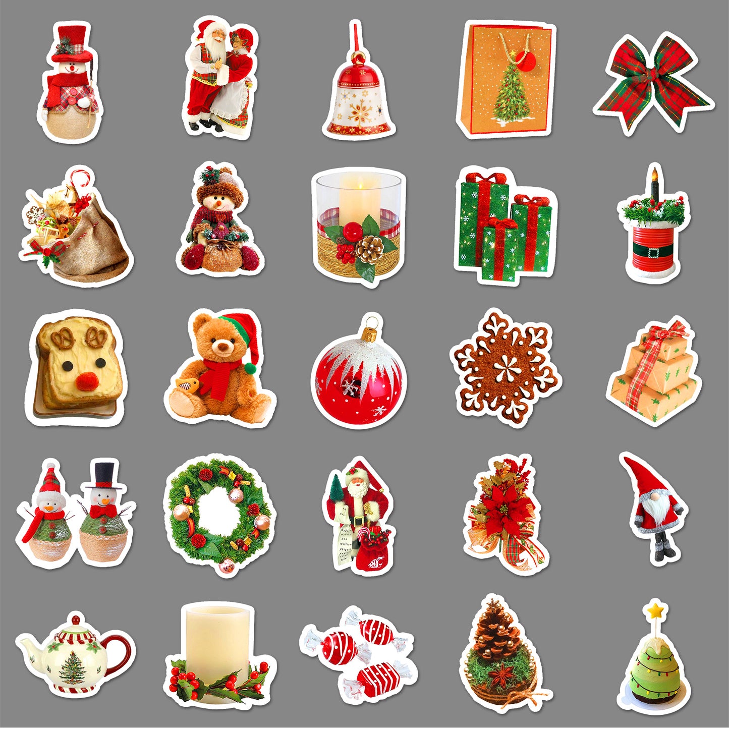 Christmas Decoration Santa Snowman Gingerbread Elk Cartoon Waterproof Water Cup Journal Stickers