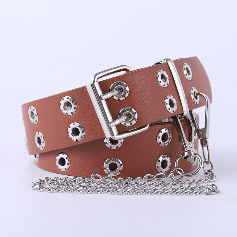 Double Breasted Waistband Hip-hop Chain Versatile