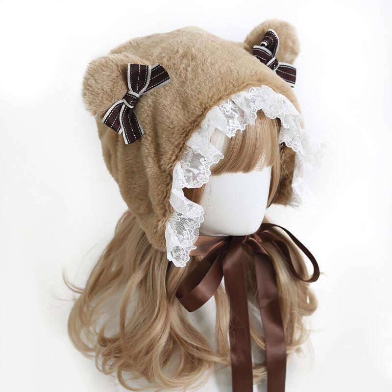 Sweet And Cute Bear Ears Lei Feng Hat