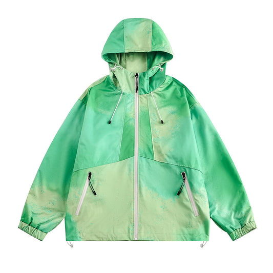 Tie-dye Gradient Shell Jacket Men's Spring And Autumn Sports Outdoor