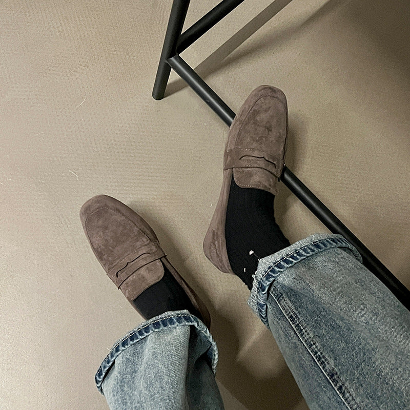 Flade Sko Matte Mode Behagelige Og Skridsikre Slip-on Loafers