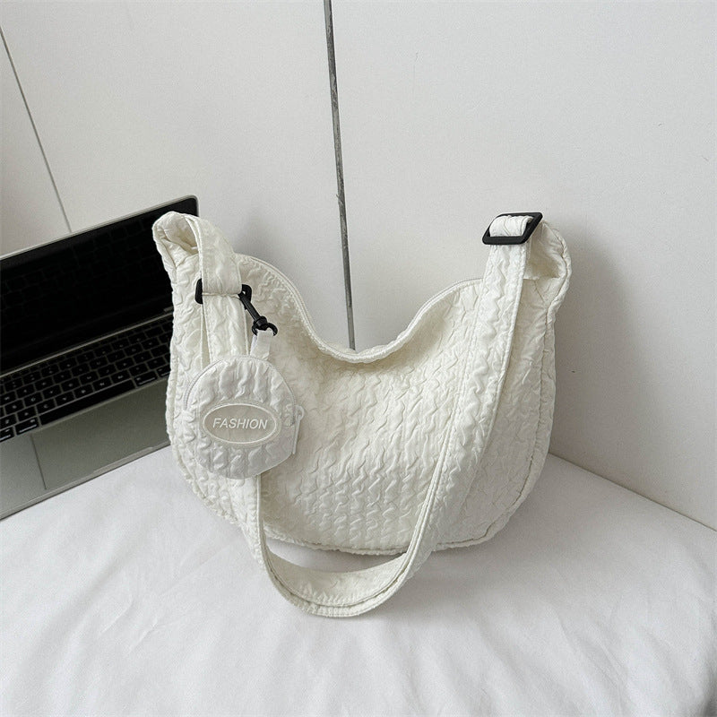 South Korea Ins Girl's Fashionable Cloud Puff Flower Shoulder Bag