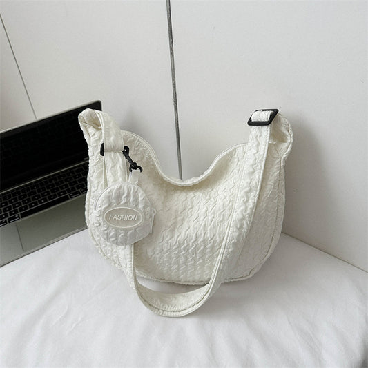 South Korea Ins Girl's Fashionable Cloud Puff Flower Shoulder Bag