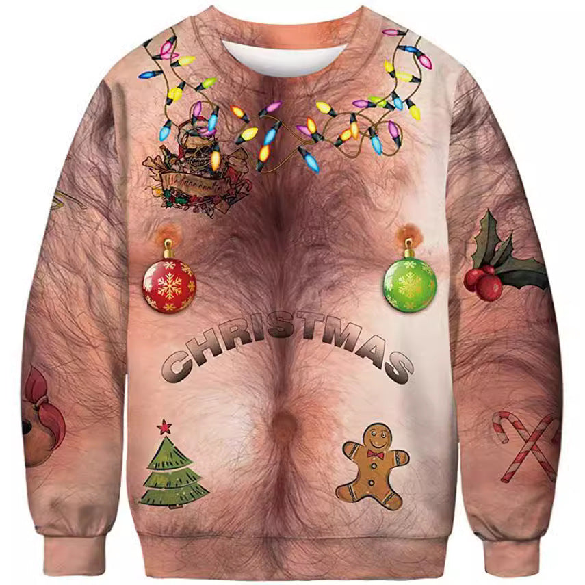 Halloween Digitalprintet Rundhalset Sweater Til Mænd Og Kvinder