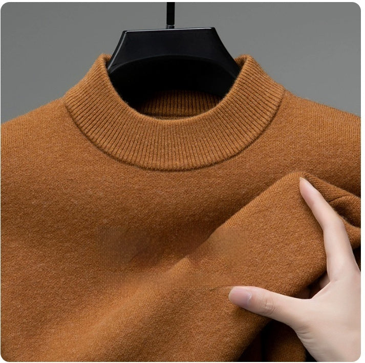 Half Turtleneck Thermal Young And Middle-aged Casual Solid Color Sweater