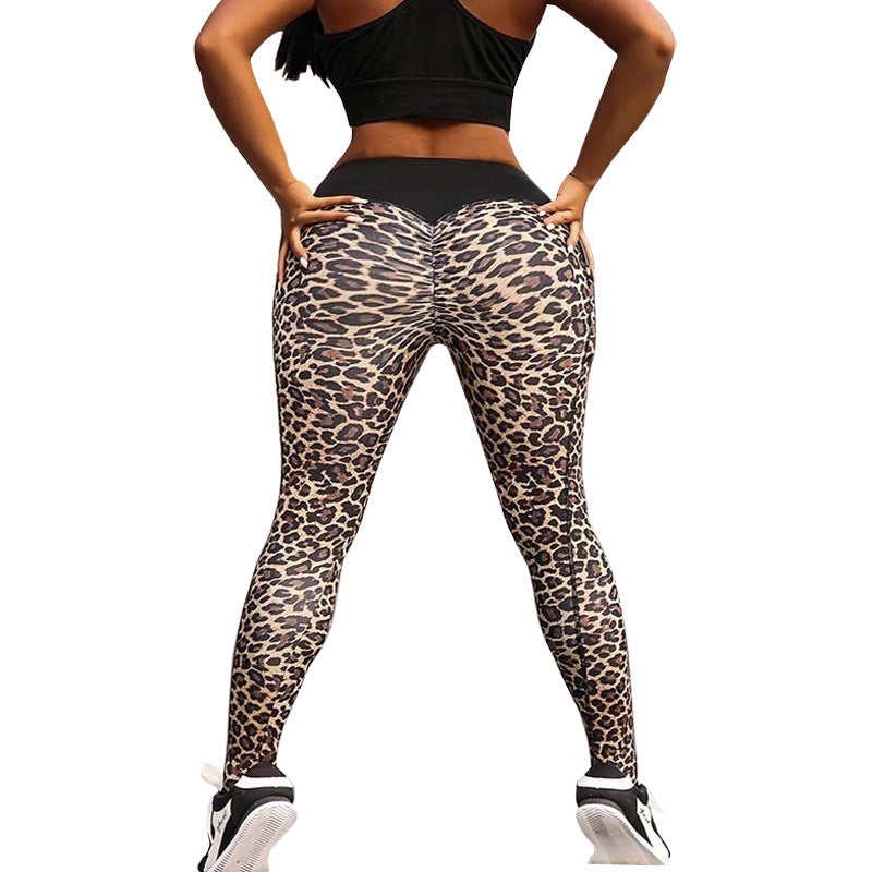 Hofteløftende Leopard Yoga Leggings