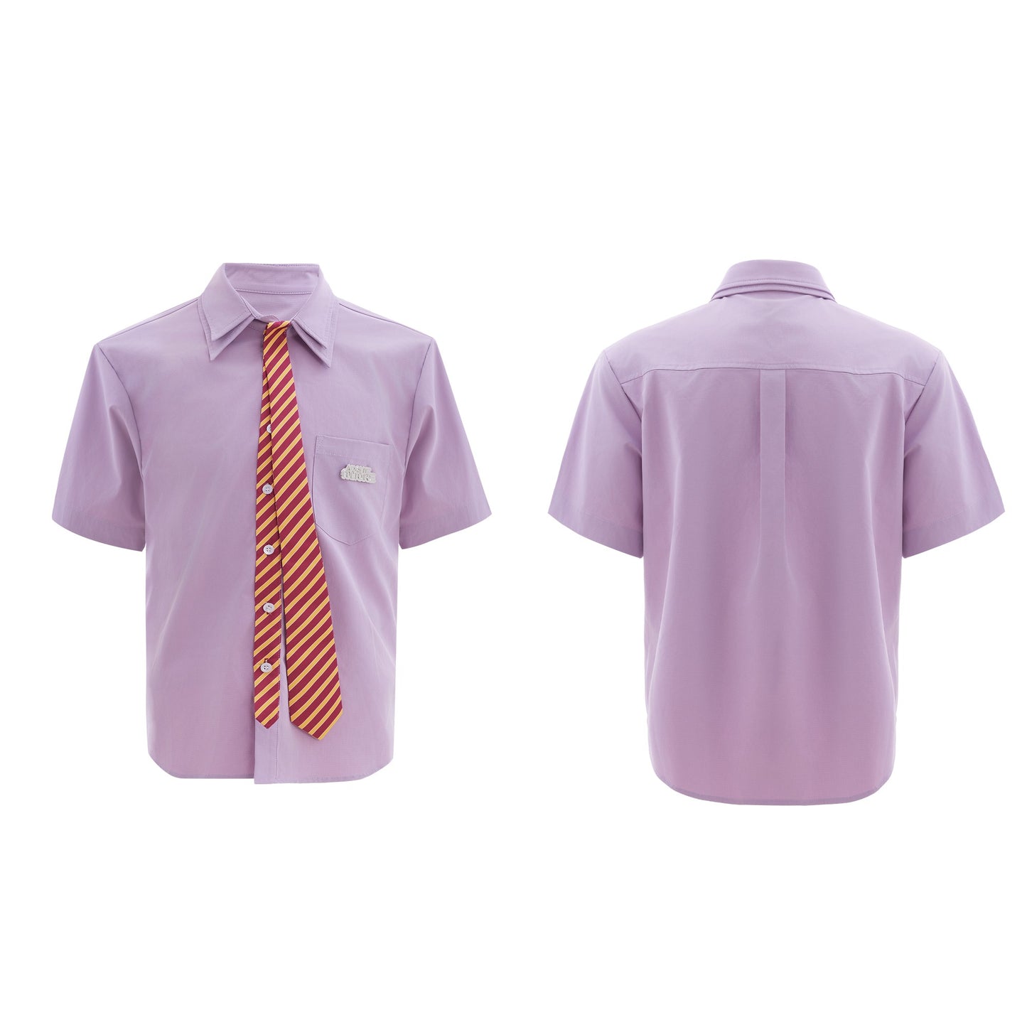 Retro Tie-inspired Design Short Sleeves