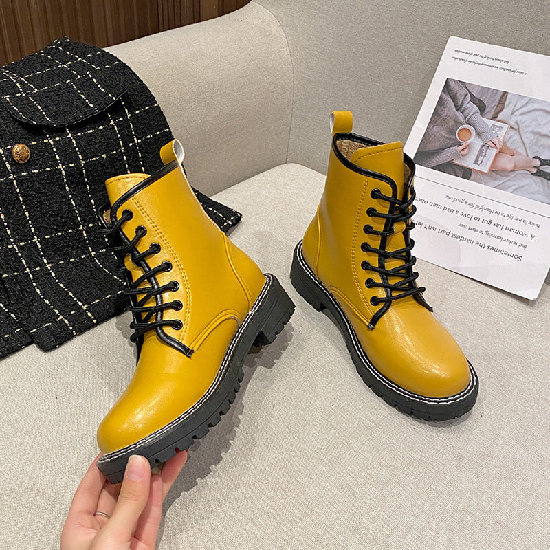 Autumn All Match Thick Heeled Thin Short Boots