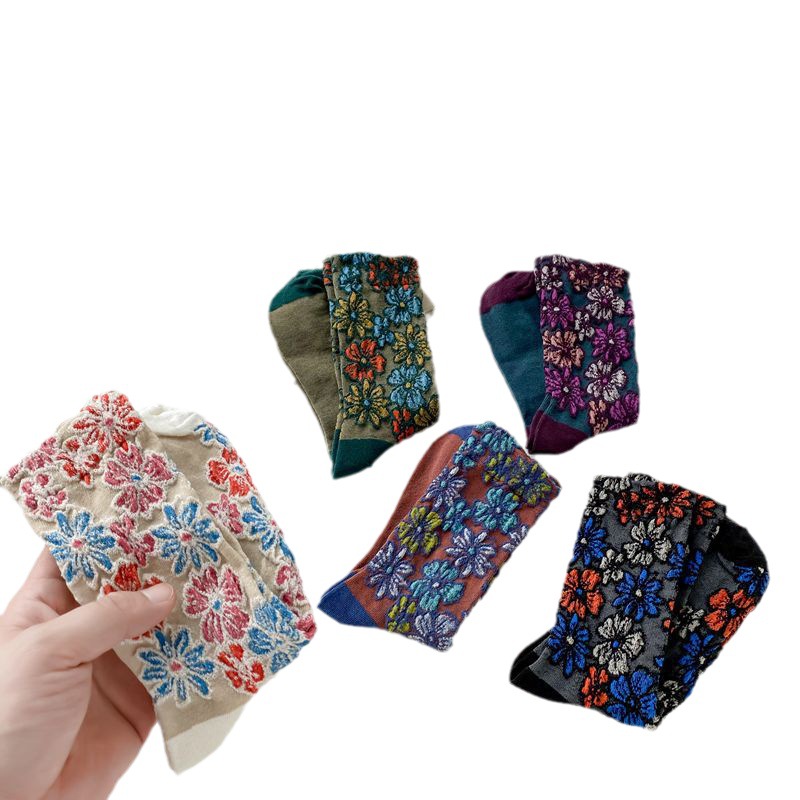 Cotton Socks Style Flower Leisure