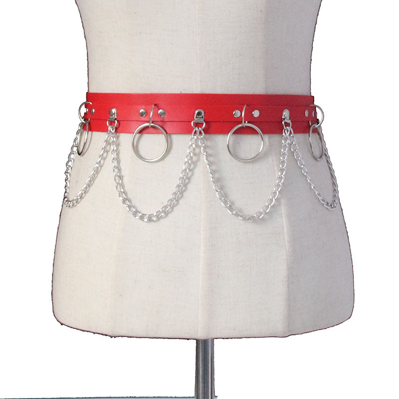 Europe And The United States Punk Wind Decorative Belt Personality Metal Chain Belt