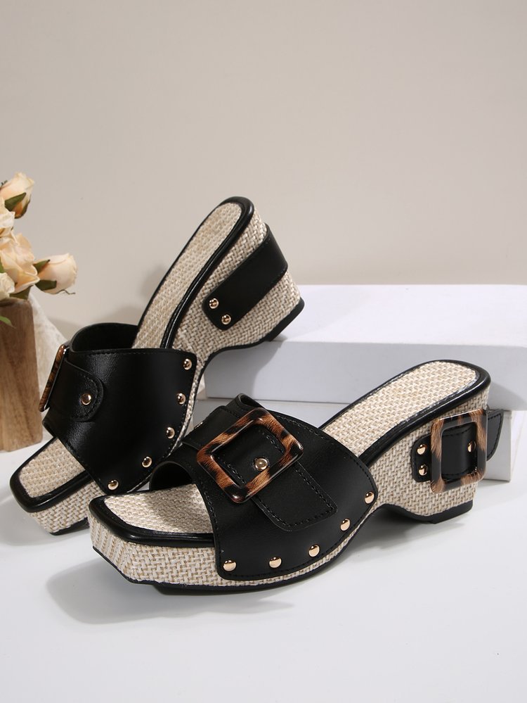 Plus Size Trend Platform Wedge Sandals Rivet