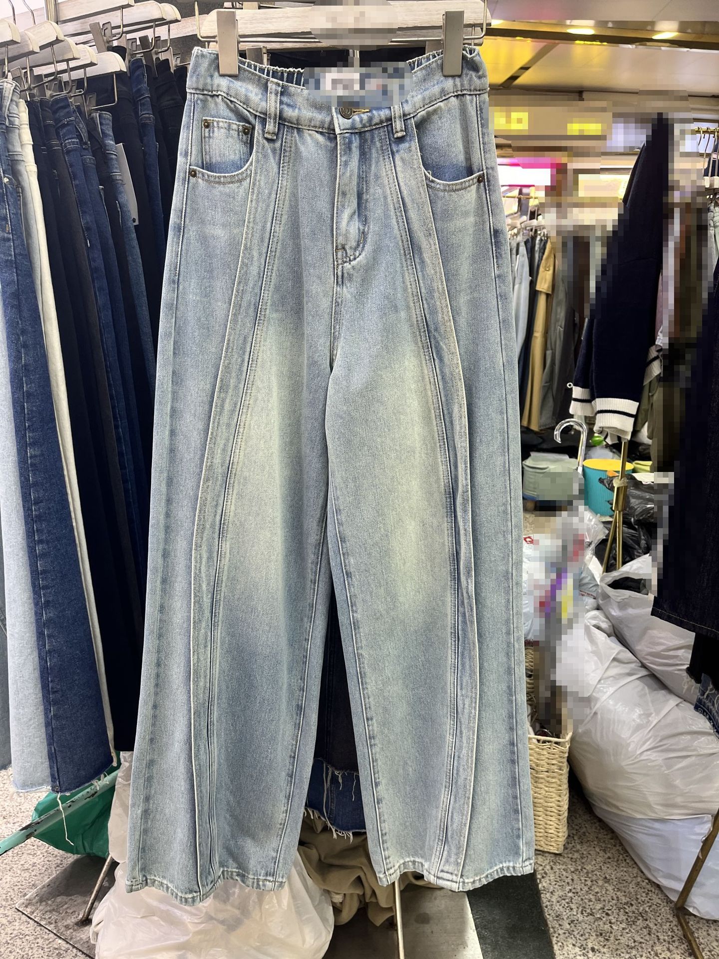 High-end Par Modebrand All-matching Lazy Stitching Jeans