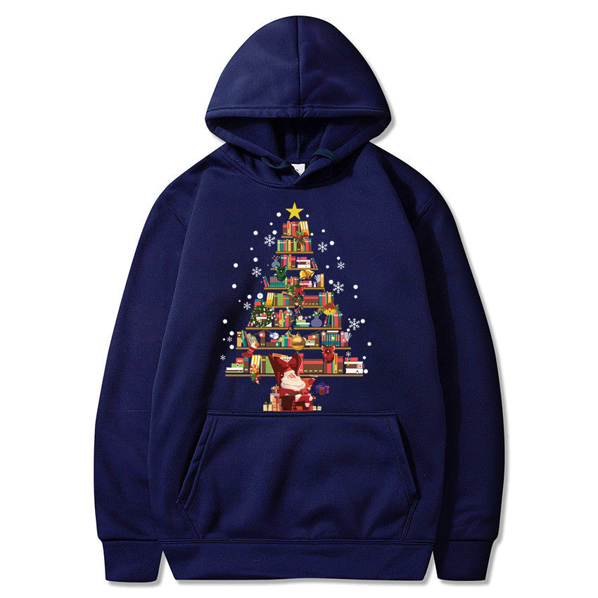 Langærmet sweatshirt med tryk og hætte til mænd og kvinder