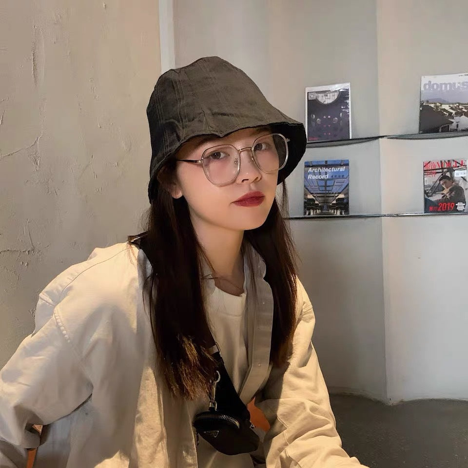 Women's Retro Sun Protection Vertical Stripes Versatile Fisherman Hat