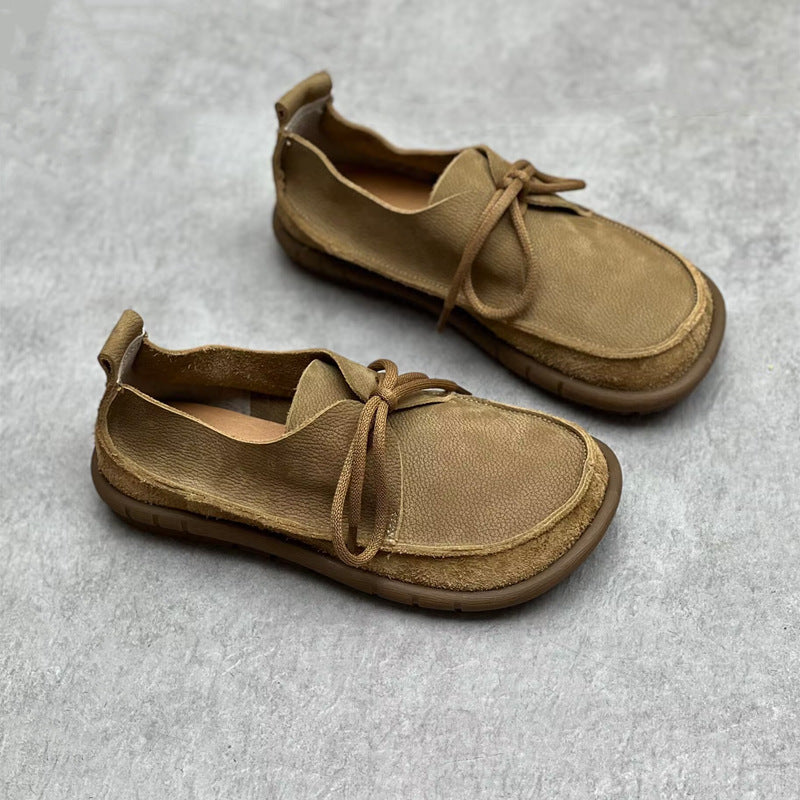 Retro Artistic Versatile Flat Lace-up Shoes For Women