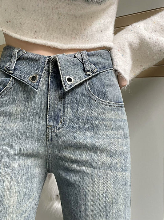 Løse Lige Lavtaljede Skinny Jeans til Kvinder