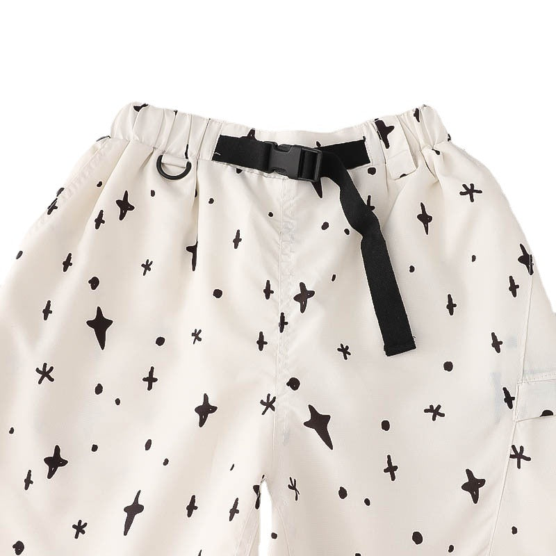 Black And White Stars Loose Casual A-line Shorts