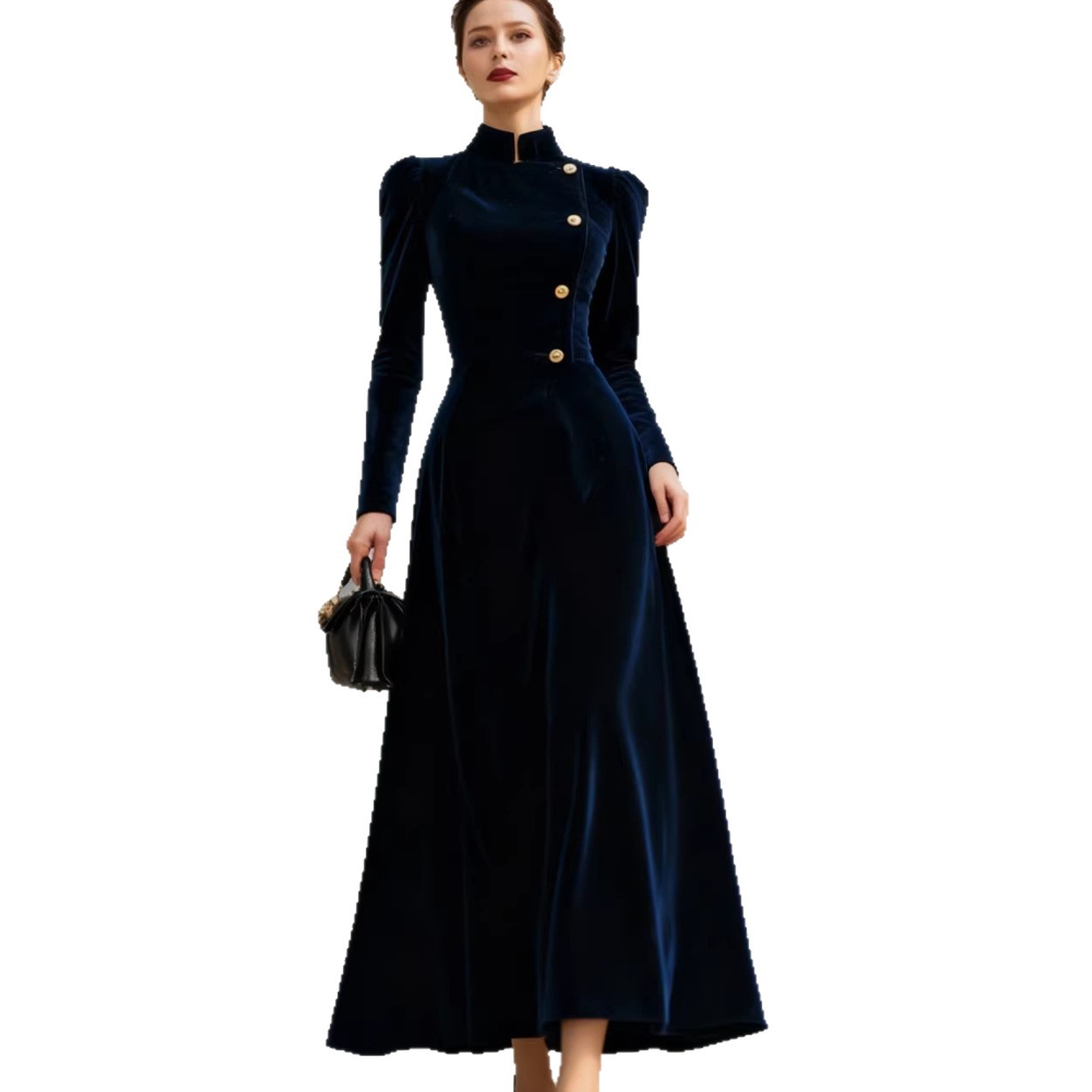 New Elegant Solid-color Velvet Dress For Women