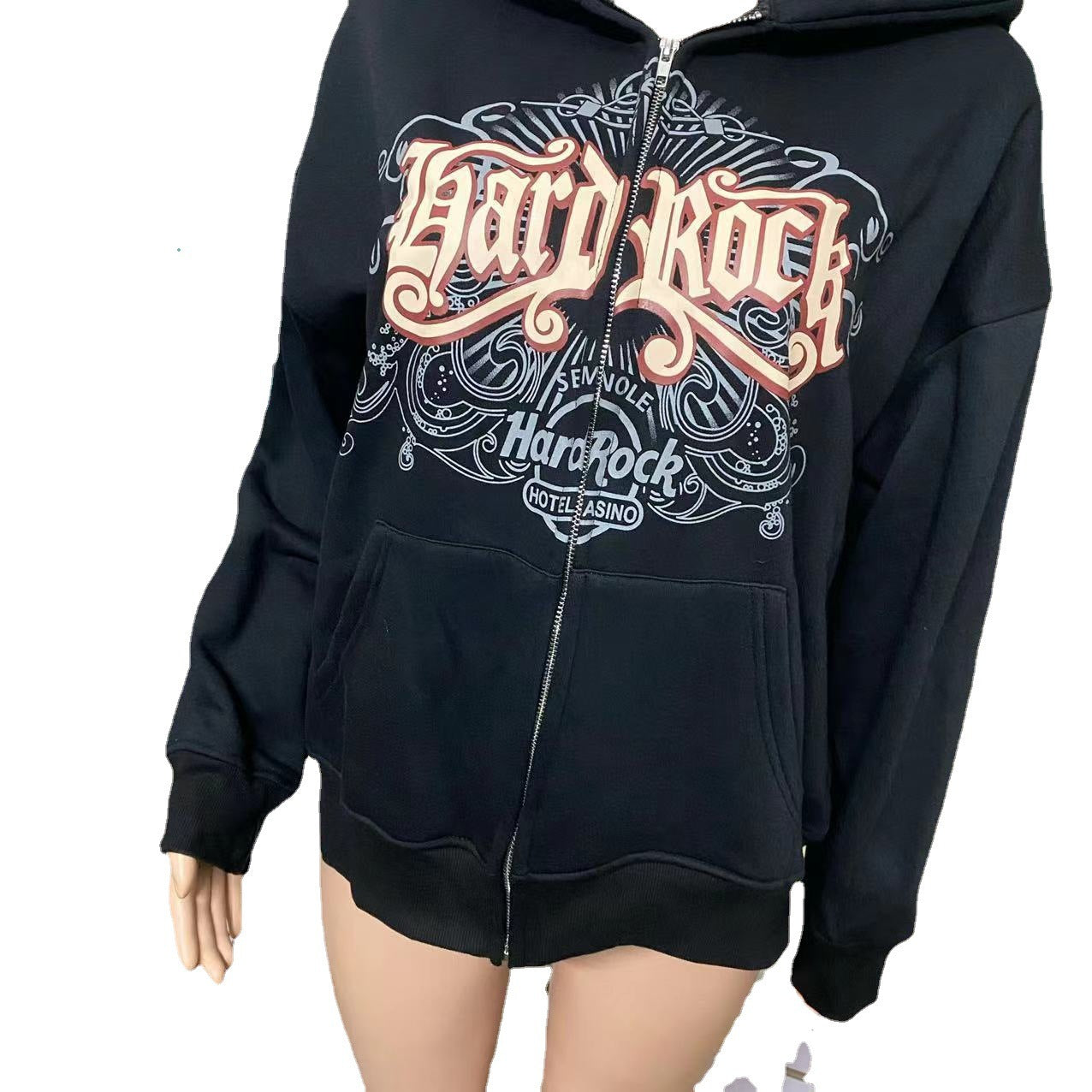 Digital Printing Autumn And Winter Digital Letters Three-dimensional Embroidered Sweater Coat