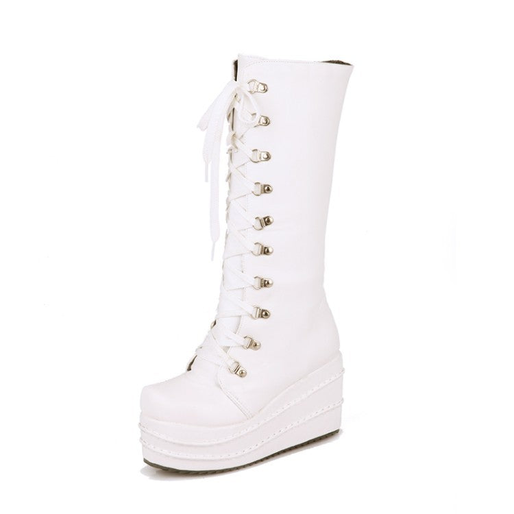 Fashion Side Zipper Platform Boots Casual