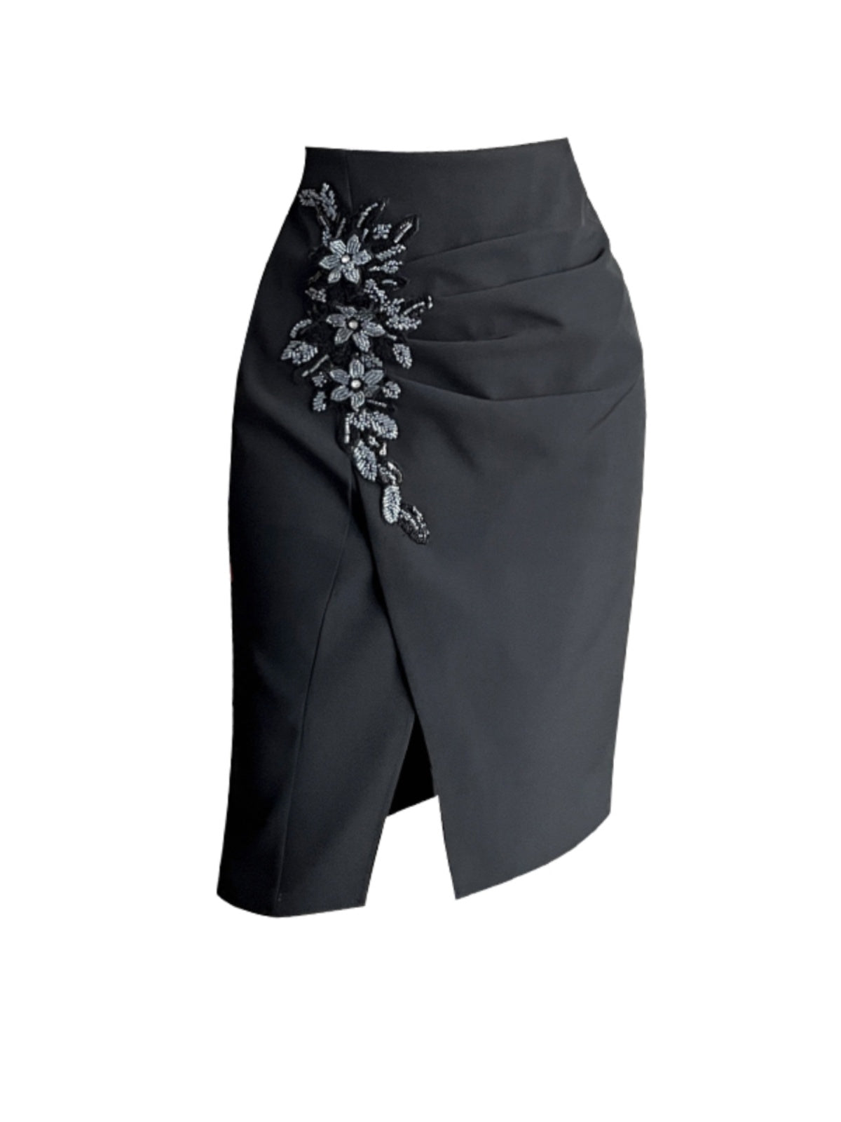 Embroidered Temperament Wrapped Hip Skirt Woman Vintage High Waist