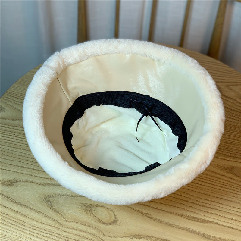 Fashion Lamb Fleece Warm Bucket Hat