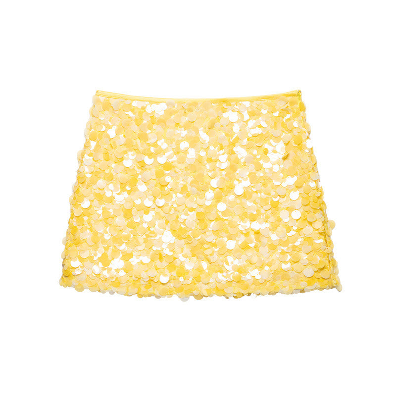 European And American Style Fashionable Sequins Mini Skirt