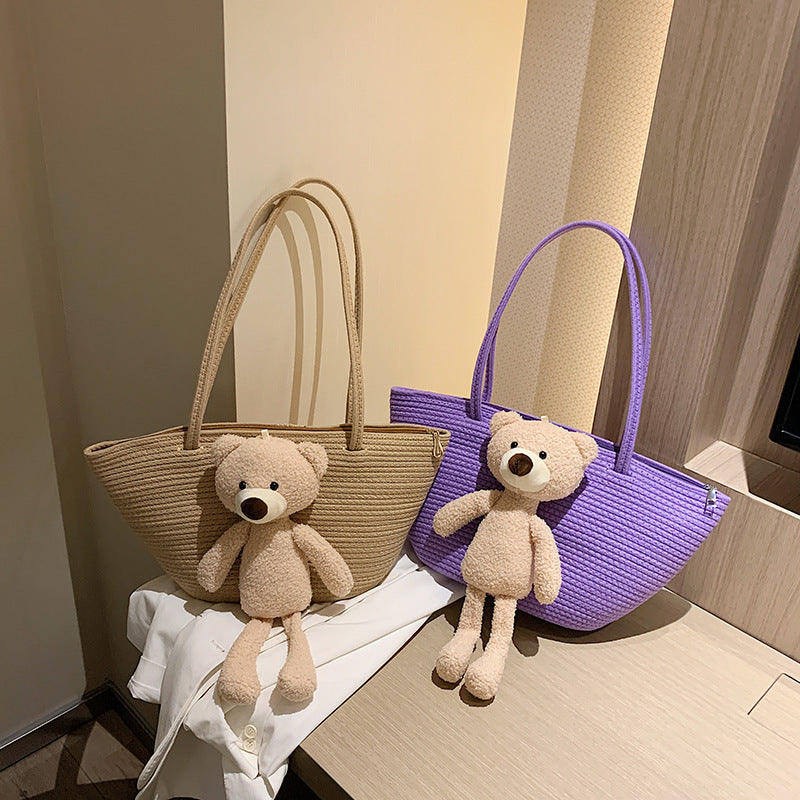 Woven Bag Large Capacity Cute Cotton And Linen