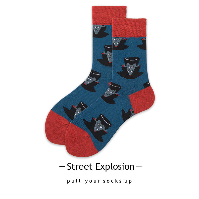 Cartoon Jacquard Sports Skate Socks