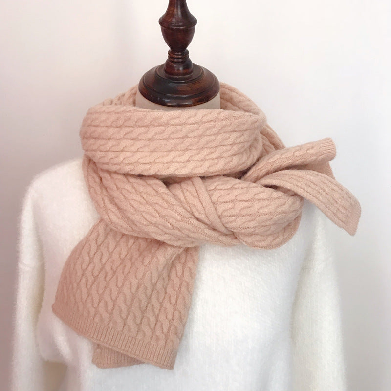 Women's Fashion Versatile Solid Color Warm Neck Shawl