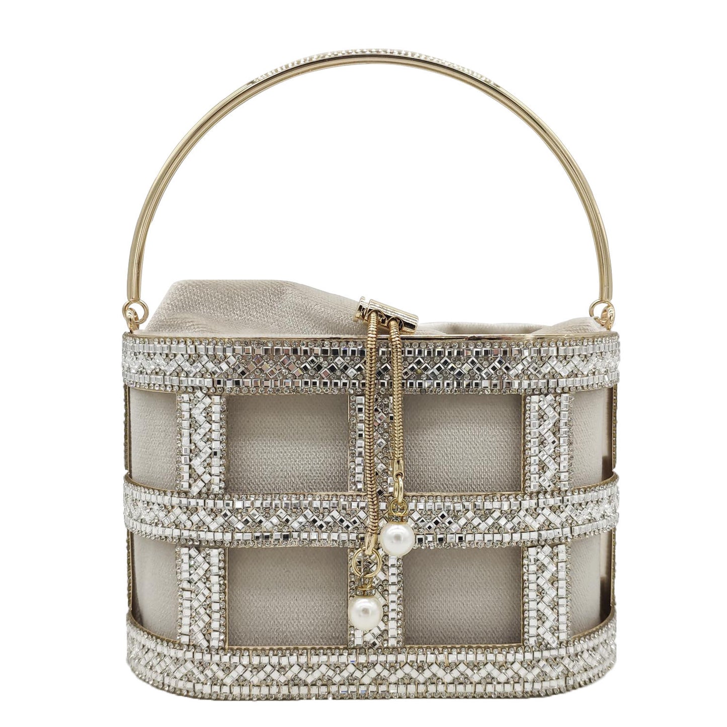 Diamantindfattet Rhinestone Aften Taske med Snøre til Kvinder