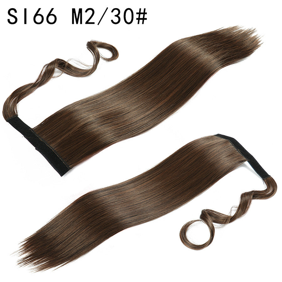 Long Straight Synthetic Wig With Headband For Womens Ponytail
