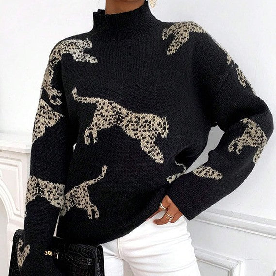 Women's Plush Half-turtleneck Sweater