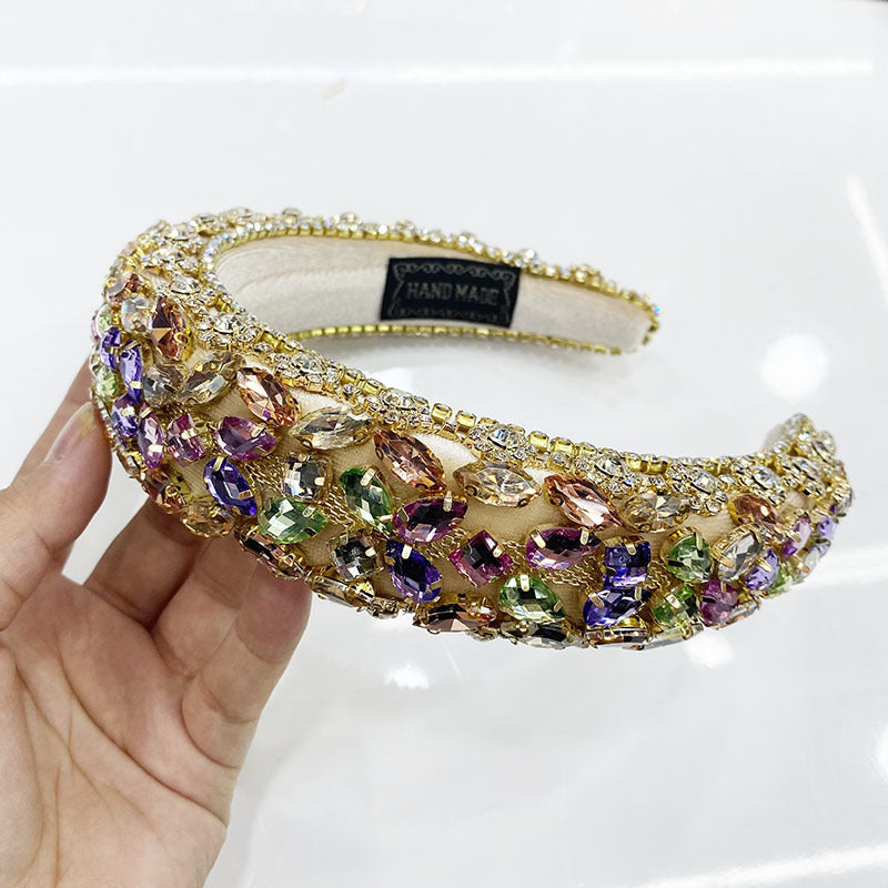 Women's Rhinestone Wide Side Catwalk Trendy Hair Band