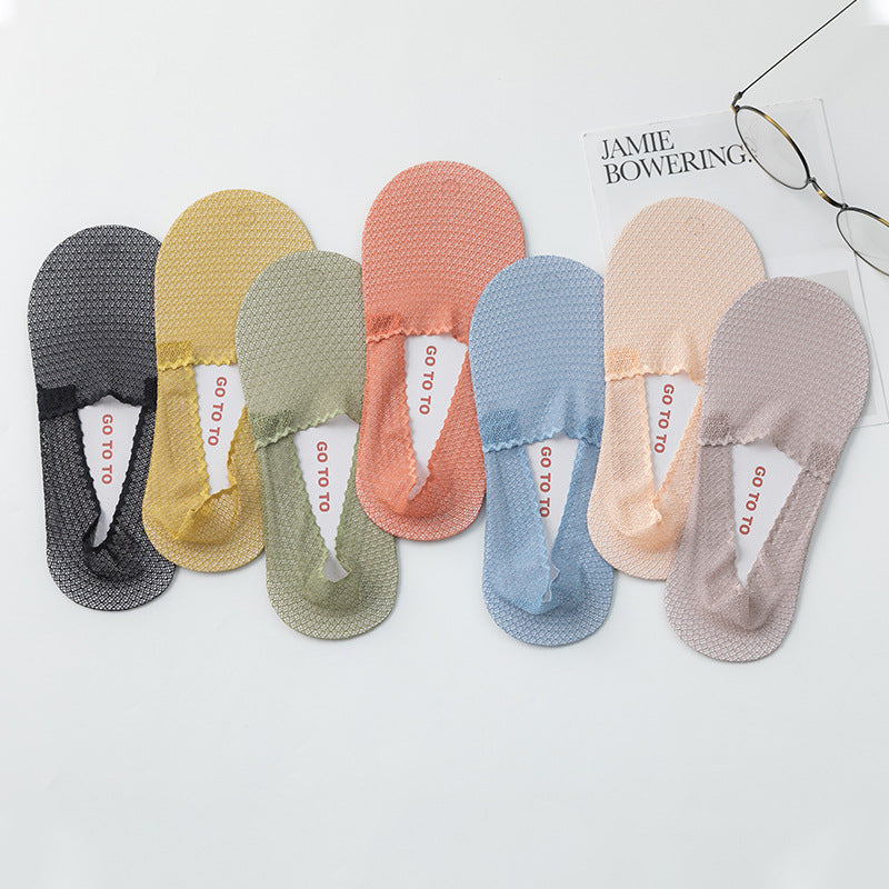 Boat Socks Ladies Ice Silk Socks Thin Shallow