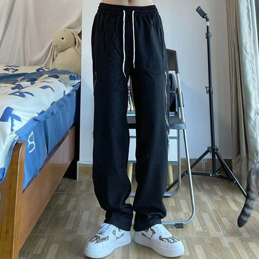 Fashion Side Zipper Stitching Casual Trousers
