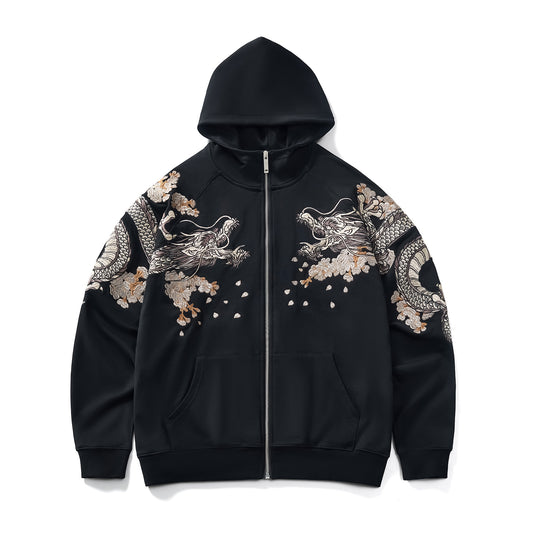 Mens Loose Fit Polyester Embroidered Chinese Style Jacket