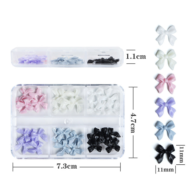 30 PCs Boxed Resin Bowknot Nail Ornament