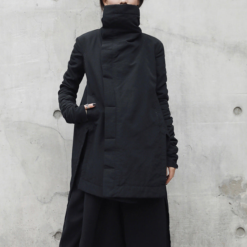 Irregular Coat Women's Turtleneck Thin Cotton-padded Mid-length Niche Top