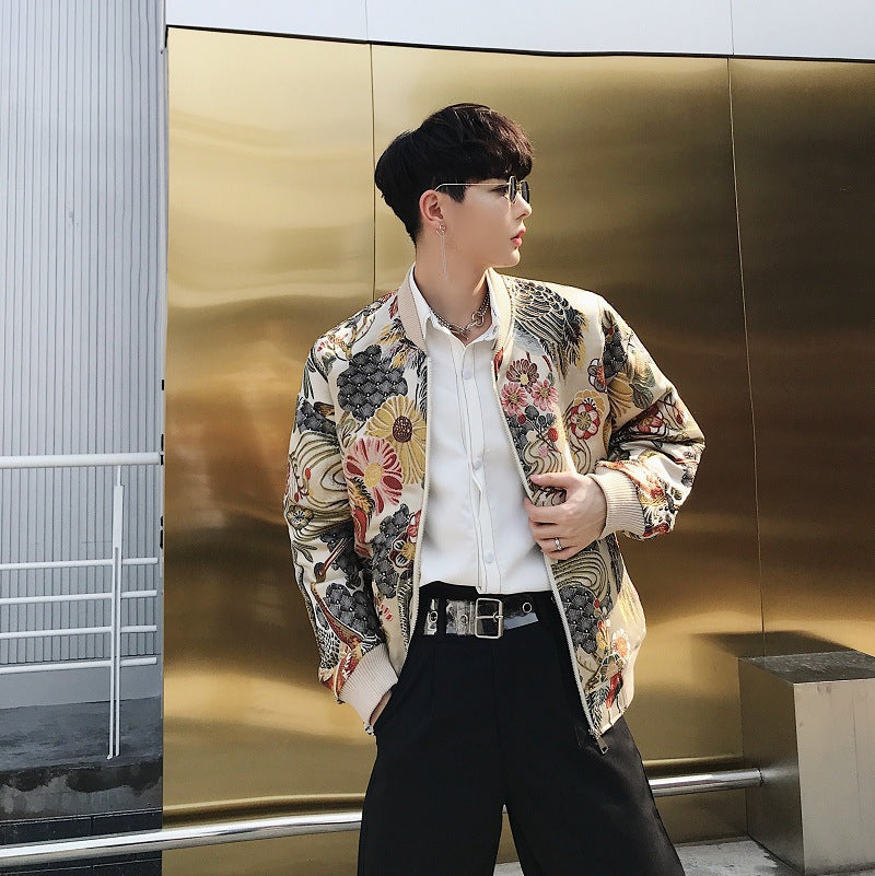Men's Crane Embroidered Jacket Jacket