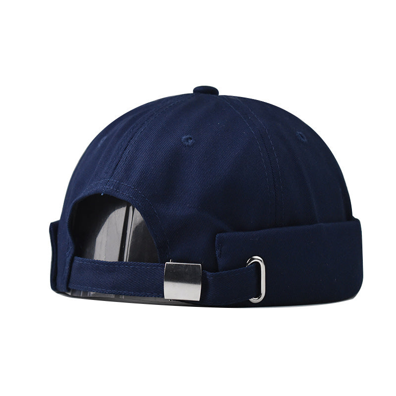 Men's And Women's Retro Versatile Solid Color Brimless Hat