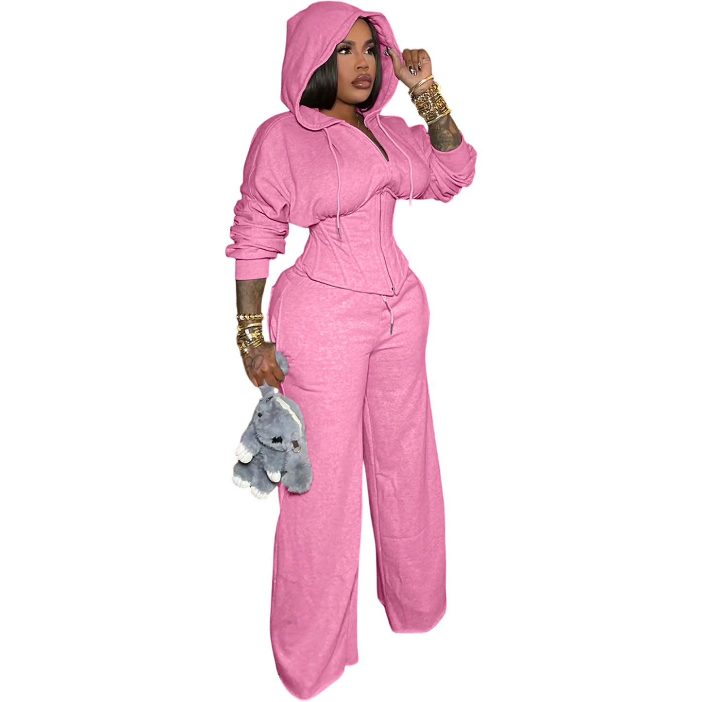 Stylish Womens Tie-Waist Casual Two-Piece Set