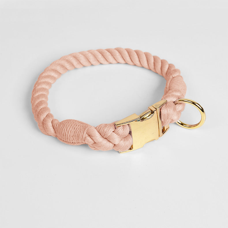Woven Gradient Color Cotton String Dog Pet Traction Collar