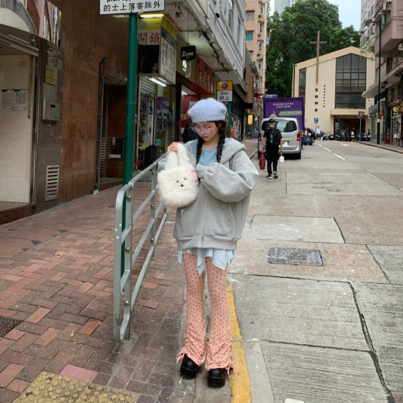 Cute Furry Puppy Portable Bowknot Bag