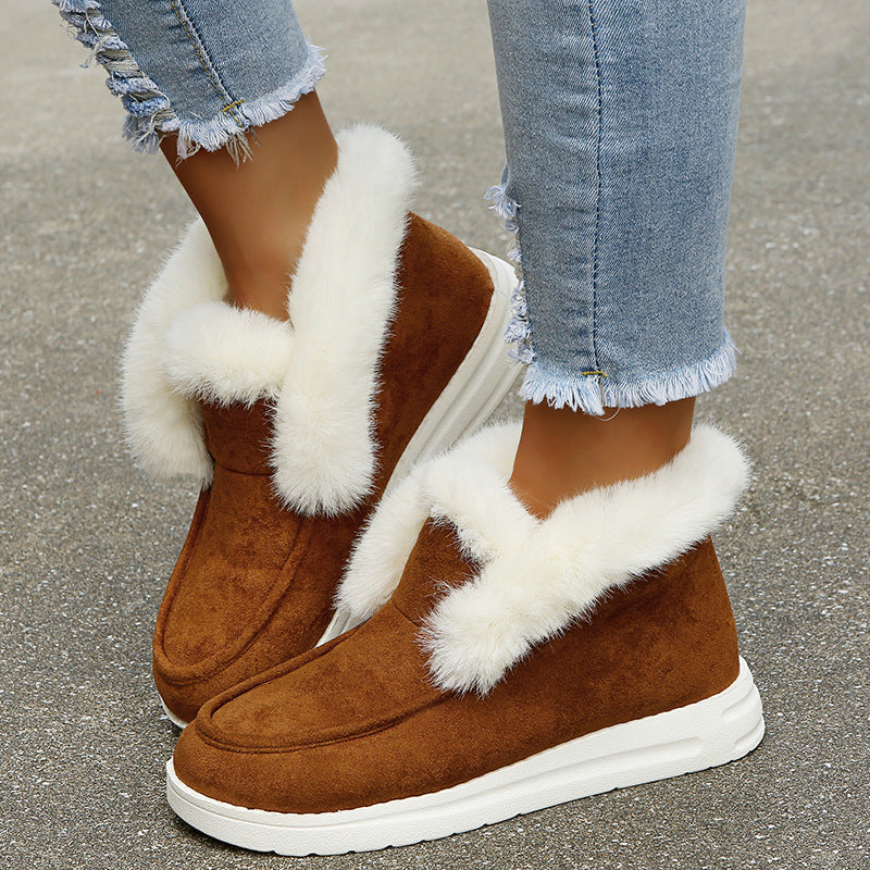 Large Size Round Toe Casual Women's Cotton Shoes