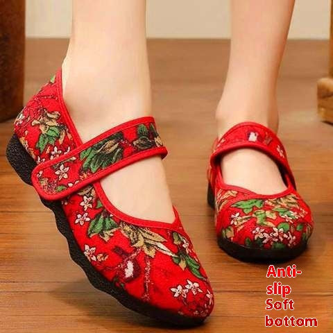Middle-aged And Elderly Mother Comfortable Flat Soft Bottom Cloth Shoes