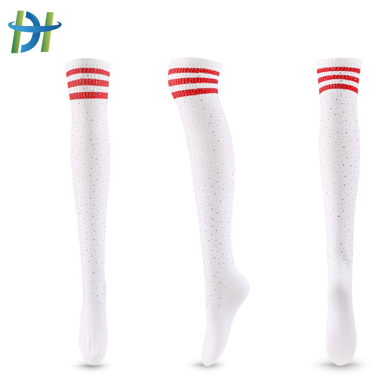 Diamond Stocking Women's Striped High Cotton Socks