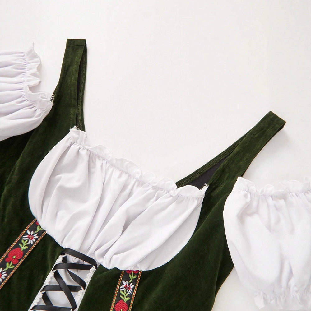 Traditional Bavarian Beer Garden Velvet Dress