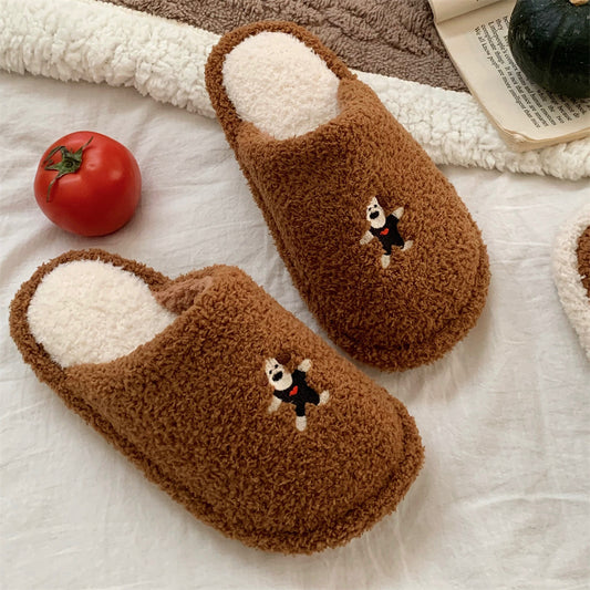Closed Toe Home Warm Comfortable Cute Fluffy Slippers